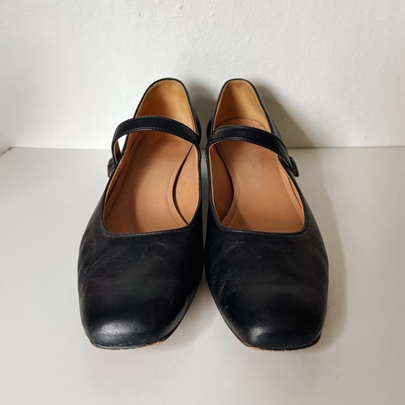 Black Italian Leather Mary Jane Heels - Picture 4 of 10